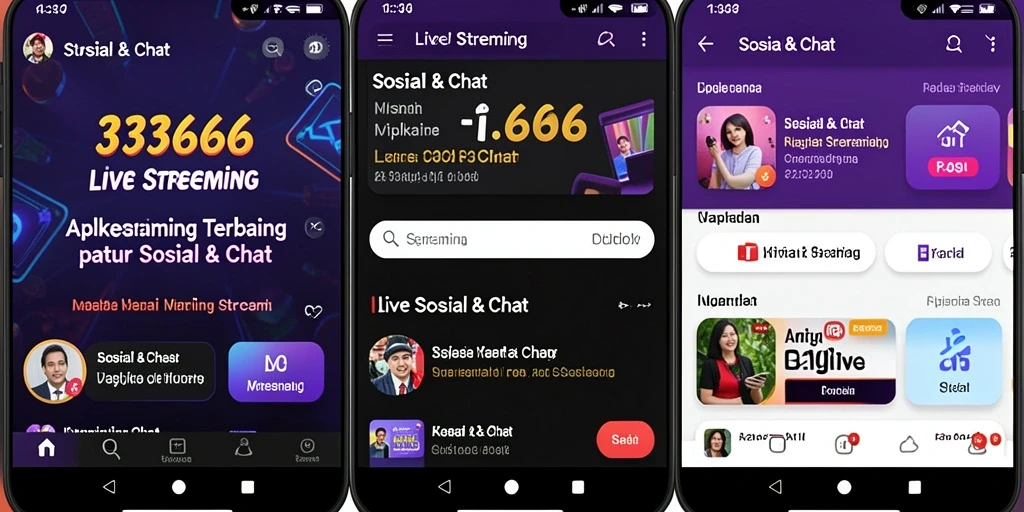 Tampilan antarmuka Live Streaming yang menarik dan interaktif.