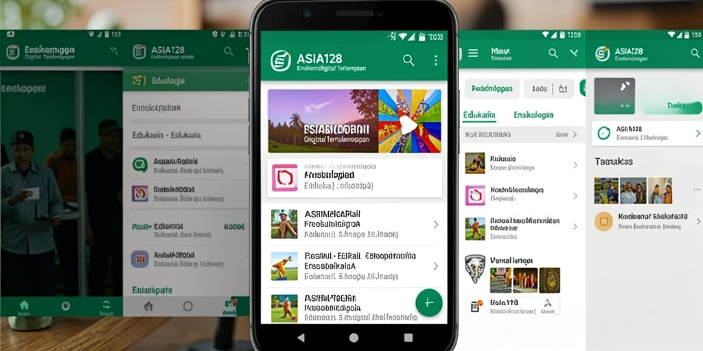 Tampilan antarmuka aplikasi Ensiklopedia ASIA128 yang menarik dan informatif.