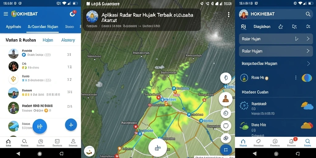 Tampilan antarmuka HOKIHEBAT yang menampilkan radar hujan secara jelas.