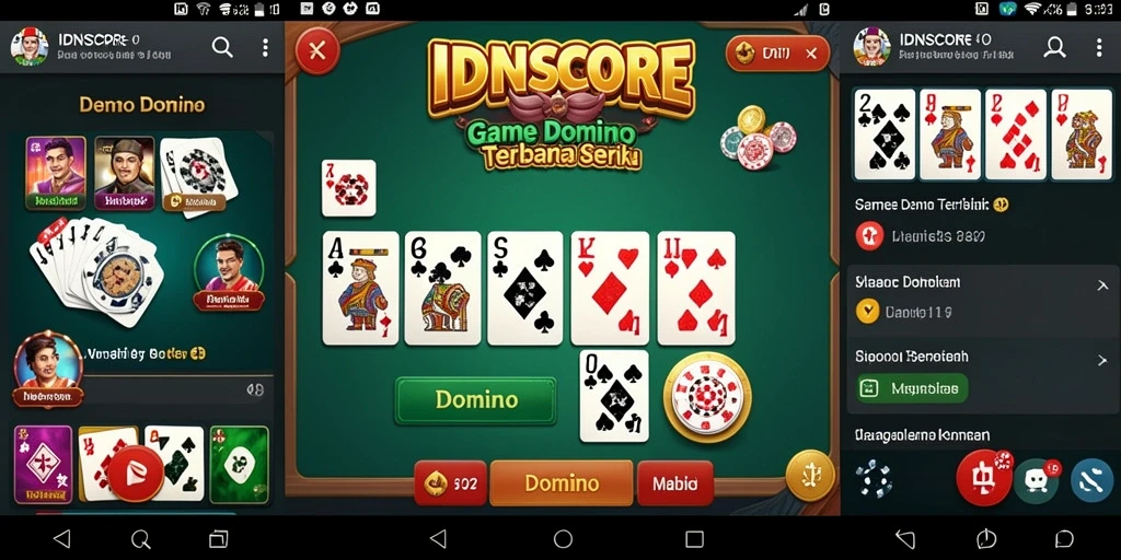 Antarmuka bermain IDNSCORE yang colorful dan interaktif.