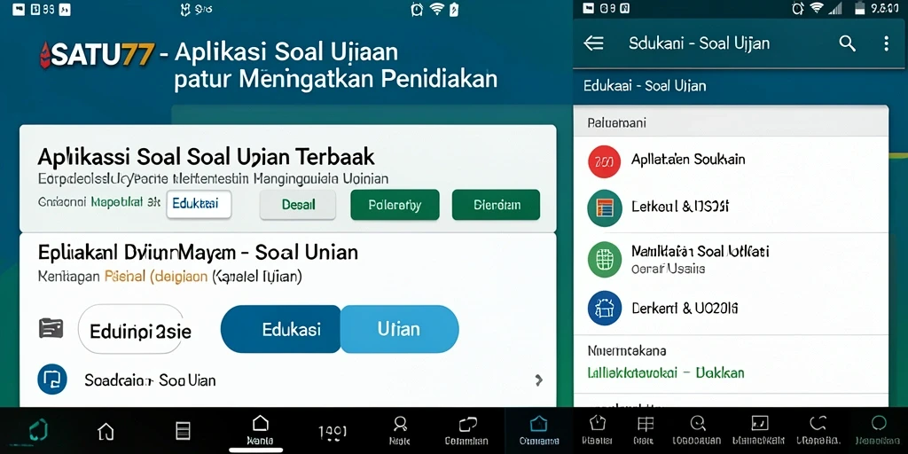 Antarmuka aplikasi SATU77 yang sederhana dan intuitif.