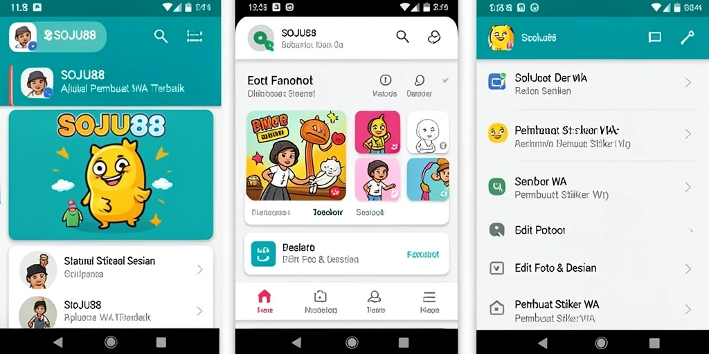 Antarmuka SOJU88 yang intuitif untuk membuat stiker WA.