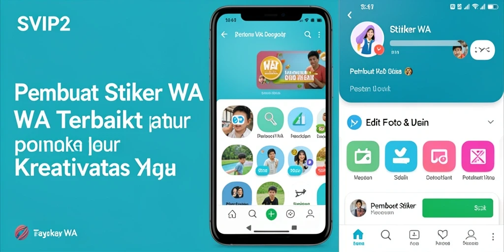 Tampilan antarmuka SVIP2 dengan berbagai fitur pembuat stiker.