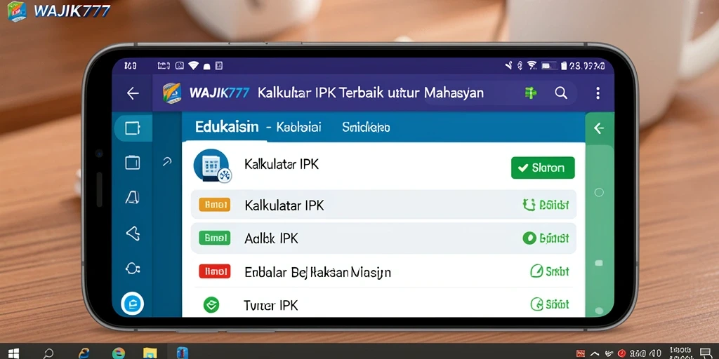 Tampilan antarmuka WAJIK777 yang sederhana dan fungsional untuk kalkulator IPK.
